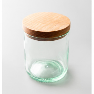 Банка Re-Sb-07 серия Re (Recycle) 250мл D8см H9,5см, с крышкой, стекло/ясень, цвет бесцветный
