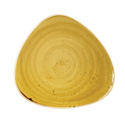 Купить тарелка мелкая треугольная 19,2см, без борта, stonecast, цвет mustard seed yellow smsstr71 – цена от завода, доставка до двери | RuOborudovanie.ru