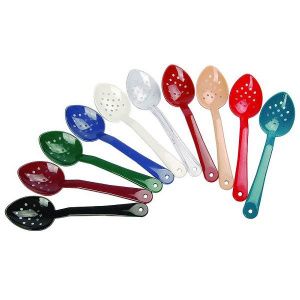 Ложка гарнирная перфорированная 28СМ, п/к, жаропрочная, черная, серия Jiwins P-015-Bl