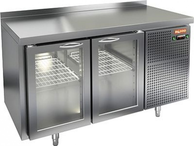 Стол охлаждаемый Hicold BNG 11 HT (+2+10), 2 стеклянные двери, 1390х500х850
