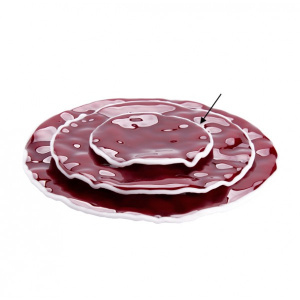 Тарелка стеклянная ВИНО вишневый D14См, Merlot Xglas-514