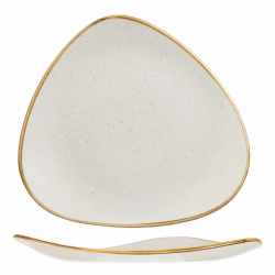 Купить тарелка мелкая треугольная 31,1см, без борта, stonecast, цвет barley white swhstr121 – цена от завода, доставка до двери | RuOborudovanie.ru