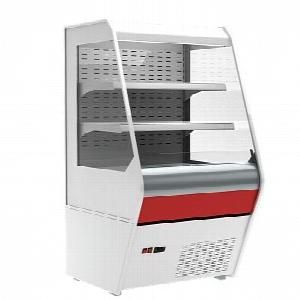 Минигорка холодильная Полюс F13-07 Vm 1,3-2 стеклопакет (Carboma 1260/700 ВХСп-1,3) декор красный