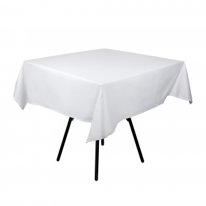 Скатерть 150х150 см Сатен белая (гладь)