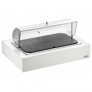 Поднос для сыра Gn1/1 с крышкой Roll-Top, на дерев.Подставке, цвет белый 511B0940