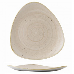 Купить тарелка мелкая треугольная 22,9см, без борта, stonecast, цвет nutmeg cream snmstr91 – цена от завода, доставка до двери | RuOborudovanie.ru